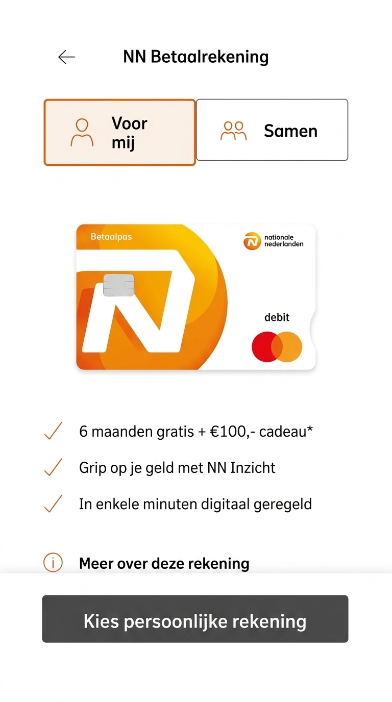 NN Bank current account sign-up