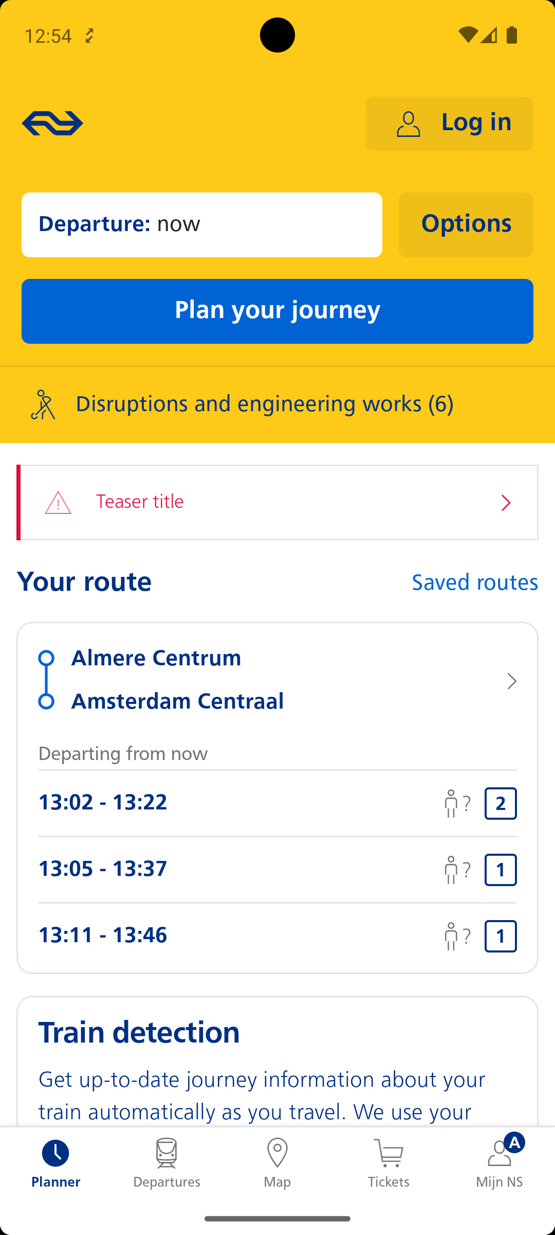 NS Planner journey planner